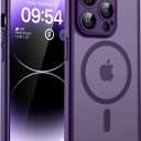 TOCOL Magnetic for iPhone 14 Pro Case, Upgraded Full Camera Protection, Compatible with Magsafe, Drop Protection, Translucent Matte Back Bumper Phone Cover 6.1-Inch (Midnight Purple)