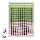 KEYYOU Fairy Lash Clusters 144Pcs D Curl Manga Lash Extension Eyelash Extension Wispy Natural Invisible Band Lash with Waterproof DIY Lash Extension at Home(FairyD818MIX)