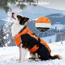 Dog Coat Dogs Jacket Waterproof Reflective Adjustable Dog-Winter Coats for Small Dogs Dachshund Coat-(Orange, Small)