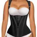 SHAPERX Waist Trainer Corset for Women Tummy Control Sport Girdle Hourglass Waist Cincher Body Shaper with Steel Boned (Medium, Black)