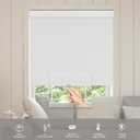 Blackout Roller Shades Blinds for Windows, Free-Stop Cordless Roller Shades with Valance, Thermal Insulated Fabric Window Blinds UV Protection for Home, Bedroom, White, 34" W x 72" H