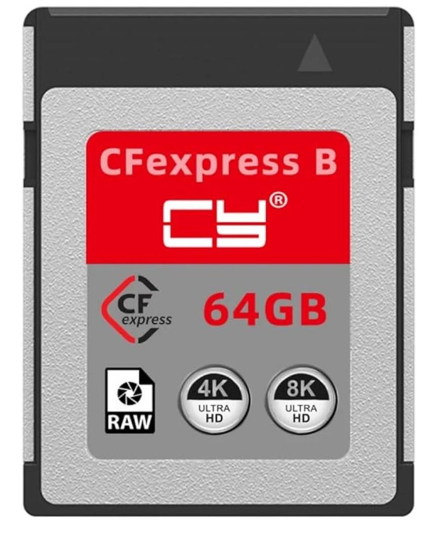 CY CFexpress Type-B 64GB Memory Card CFE CFB Adapter Compatible with Camera 8K RAW PCIe Expansion