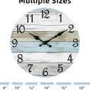 CHYLIN Wall Clock - 16 Inch Silent Non Ticking Coastal Wall Clocks Battery Operated, Wooden Rustic Farmhouse Clock Decorative for Living Room, Kitchen, Bathroom, Office (Blue)