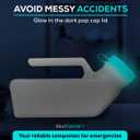 MedVance- Urinals for Men 1000ml with Glow in The Dark Spill Proof Pop Cap Lid, Plastic Pee Bottles for Men, Male Urinals, Pee Container Men, Portable Urinal for Car, Elderly & Incontinence (3 Pack)