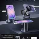 25W Magnetic Wireless Charger for Samsung S26 Ultra, 3-in-1 Fast Charging Station Compatible with Magsafe,Compact Travel Charger Stand for S26 Plus/S25&Galaxy Watch Ultra 8/7 with Night Light