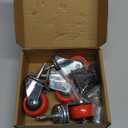 Enyke 2 Inch Long Stem Casters 600 LBS with 5/16" x 1-1/2" (8 x 38mm) Stem, Wet Dry Vac Repalcement Casters Set of 4, 360 Degree Swivel Castor Wheels with Double Ball Bearing, Red