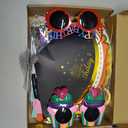 16 Pcs Birthday Party Hats Party Cone Hat with Pom Poms Birthday Glasses Photo Booth Props for Kids Adults (Cute Style)