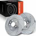 A-Premium 12.64 inch (321mm) Front Drilled and Slotted Disc Brake Rotors Compatible with Select Chevy, GMC, Saab and Buick Models - Equinox, Impala, Malibu, Camaro, Terrain, Regal, Allure, 2-PC Set