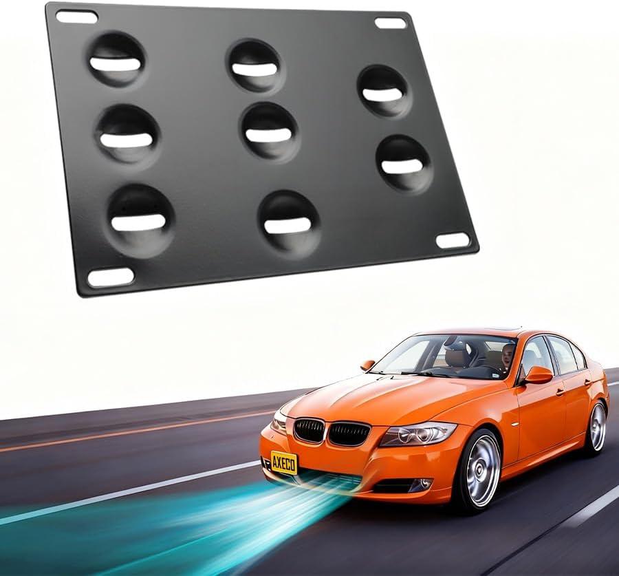for BMW E90 E91 E92 E93 M3 No Drill Front Bumper Tow Hook License Plate Relocator Kit Road Legal AXECO Global Parts