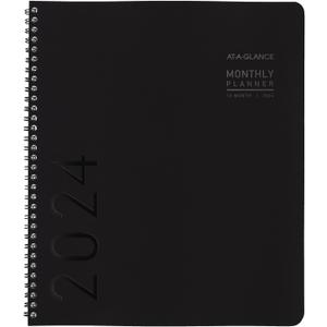 AT-A-GLANCE 2024 Monthly Diary 9" x 11" Large, Contemporary Lite, Black (7026XL0524)