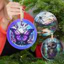 Butterfly Ceramic Ornament - Christmas Tree Decor - Butterfly Lovers Gift