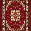 Antep Rugs Alfombras Oriental Traditional 2x4 Non-Skid (Non-Slip) Low Profile Pile Rubber Backing Kitchen Area Rugs (Maroon, 2ft3" x 4ft)