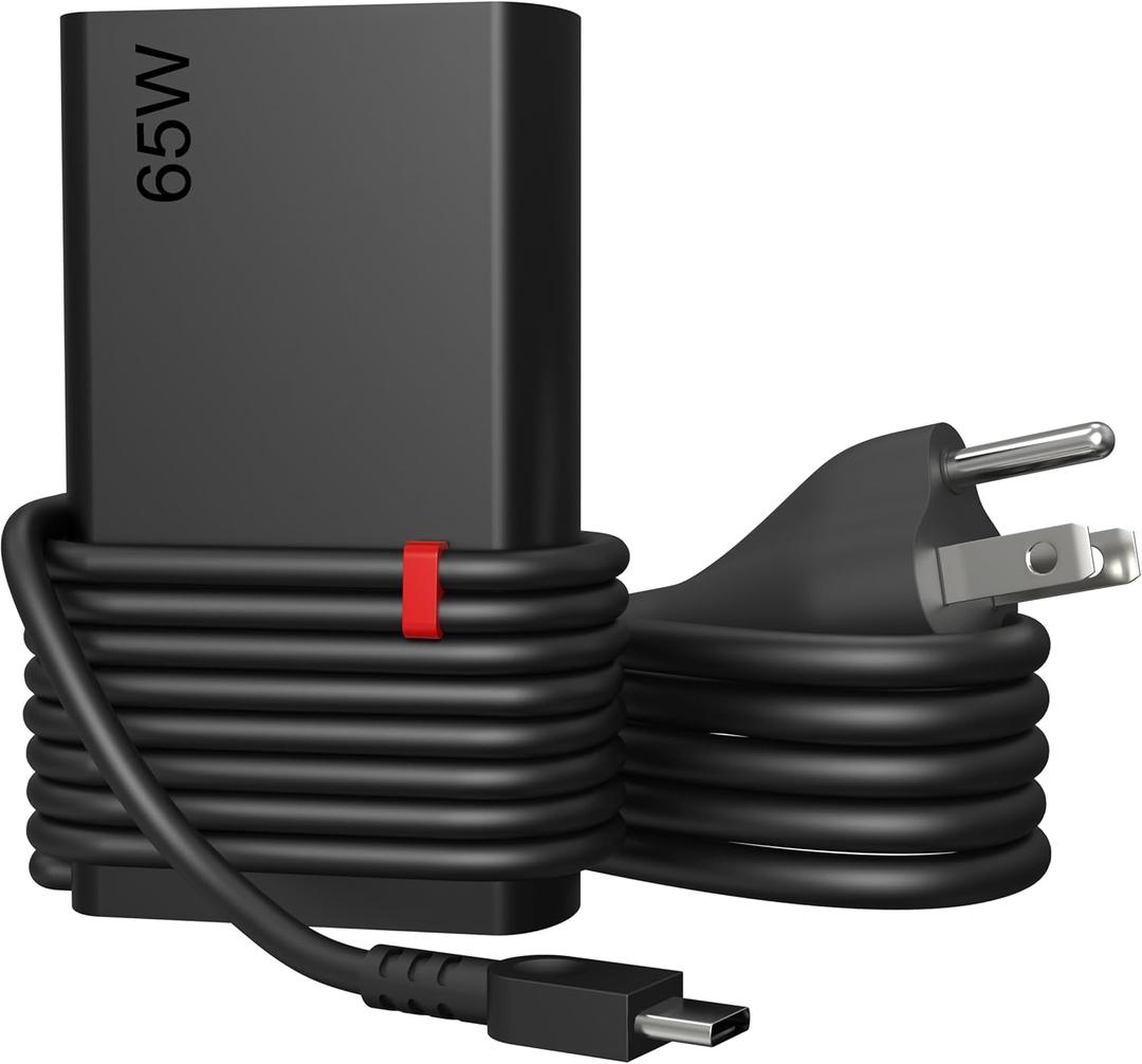 New Slim 65W USB C Laptop Charger Compatible with Lenovo Thinkpad Yoga Chromebook, Type C Computer T14 T15 T16 E14 E15 E16 X1 Carbon X13 Gen 5 4 3 2 1 AC Adapter Power Cord