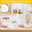 EI 8Pcs Acrylic Buffet Risers,High-end Classic Food Display Riser for Party,Catering,Jewelry Collectibles.White Heavy duty Dessert Table Display Set,Acrylic Cube Boxes Display Nesting Risers
