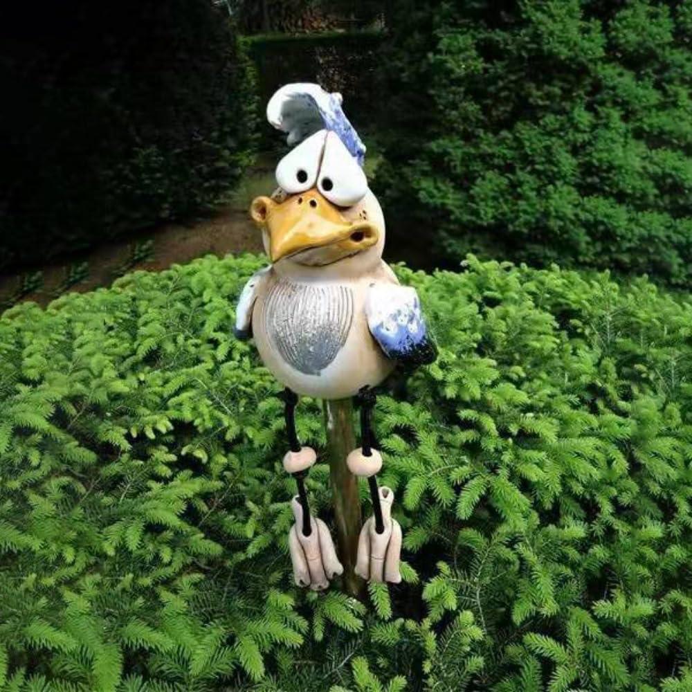 2 x Courtyard Chicken Decoration Yard Decor Backyard Decoration Ornament Landscape Sculptures Decoration Crafts(Blue)