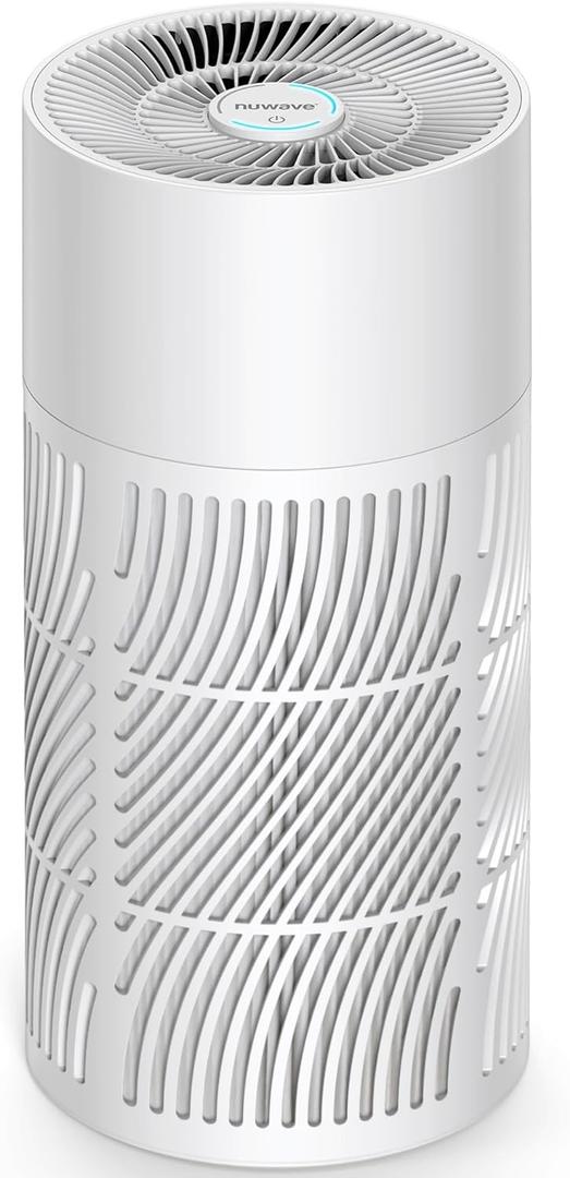 Nuwave Oxypure Air Purifiers 3XL H13 HEPA Filter for Home Bedroom, 17dB, 360 Air Intake, Removal to 0.1 Micron Smoke Dust Pollen Pet Hair Odor, Air Quality Sensor, Energy Star