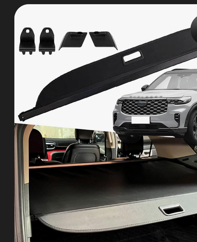JIEREPU Trunk Cargo Security Cover for Ford Explorer ST Sport XLT - Enhanced Privacy, UV Protection, and Easy Installation - for Ford Explorer Accessories 2020 2021 2022 2023 2024 2025