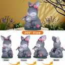 Easter Decorations Easter Bunny Rabbit Birthday Gifts for Mom Women Garden Dcor Solar Statues for Outdoor Outside Sculptures Front Lawn Yard Ornaments Mothers Day Christmas