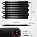 EVIL ENERGY 5/16" Transmission Oil Cooler, 8 Pass Tube and Fin Cooler Kit Universal Aluminium Black