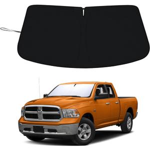 PIMCAR Windshield Sun Shade for Dodge Ram 1500 2009-2018 | Premium 310T Reflective Polyester UV/Heat Shield | Custom Fit Sunshade to Block Rays & Cool Interior