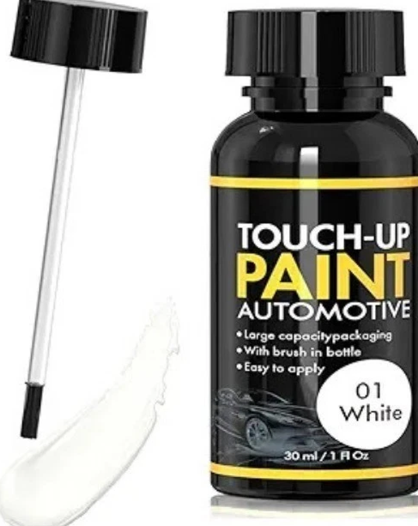 Car Scratch Remover, 30ml White Car Paint Touch Up for Deep Scratches, Quick Drying, Easy to Use, Includes Body Putty & Sandpaper for Professional DIY Finish