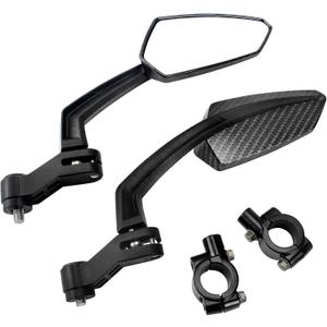 Bike Mirror, Adjustable Bike Mirrors Handlebar Rearview Mirror 360Rotatable Cycling Mirror Wide Angle Safe Shockproof Mirrors, Bicycle Mirrors Handlebar Mount (Carbon)