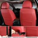 truckerset Car Seat Covers Full Set, Leather Seat Covers for Cars, 5 Pcak Breathable Seat Cover, Suitable for SUV/Truck/Sedan/Automotive (Burgundy)