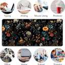 Dark Flower Mouse Pad,XXL 35.4"x15.7" Big Gaming Mousepad,Aesthetic Vintage Floral Large Extended Mouse Mat,Non-Slip Rubber Base Waterproof with Stitched Edges for Gaming Office Home