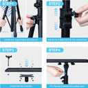 Projector Stand Tripod Adjustable, Laptop Height from 23.5 to 46.5 inches with Gooseneck Phone Holder, Floor for Office, Home, Stage, Studio, DJ Racks Holder Mount, 23.5inch-46.5inch (Black)