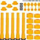 Spacemart Gas Can Spout Replacement, Flexible Pour Nozzle for 1/2/5/10 Gallon Gas Cans, (5 Kit-Yellow) Fuel Can Spout Replacement
