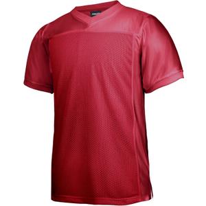 EALER Blank Football Jersey Mesh Athletic Football Shirt Practice Sports Uniform (Large, New Red)