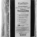ForPro Professional Collection Premium Bleach Tough Salon Towels, Cool Grey, 100% Cotton, Bleach-Proof Towels, Stain Resistant, 16" W x 27" L, 24-Count