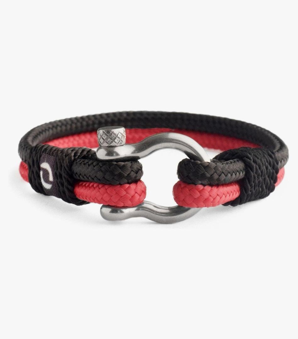 Mens Rope Bracelet - Stainless Steel Silver Shackle, Extremely Durable and Scratch Resistant Waterproof Paracord, Handmade, Nautical Wristband for Men