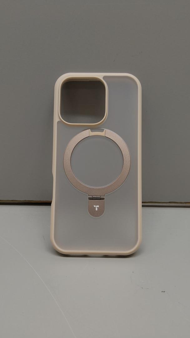 TORRAS Desert Titanium for iPhone 16 Pro Case Magnetic Stand, [Compatible with MagSafe][Flexible Stable Stand] Mil-Grade Protection Translucent Slim Anti-Scratch Ring Kickstand, Rose Gold 6.3", Ostand