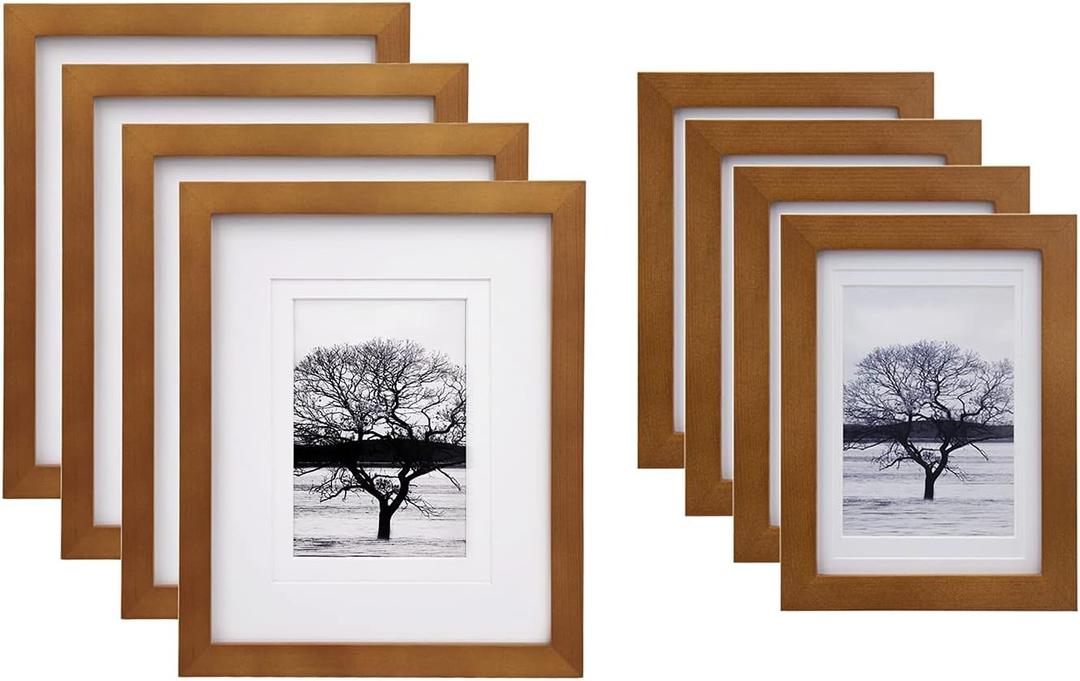 Egofine 8x10 and 5x7 Light Brown Set of 4
