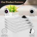 CasaZX Vacuum Storage Bags  12 Pack with Hand Pump | Space Saver Compression Bags for Clothes & Bedding | Extra Thick, Airtight Double-Zip, Triple-Valve | Reusable Storage (Jumbo/Large/Medium)