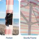AMMSUN Beach Cabana, 6.5'6.5' Beach Canopy, Easy Set up and Take Down, Cabana Tent with Sand Pockets, Instant Sun Shade with Side Wall, Elegant Pink