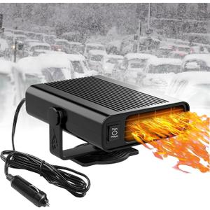 Car Heater, Portable Car Heater 12V and Defroster, 2in1 Fast Heating and Cooling, Car Heaters That Plugs into Cigarette Lighter, Fast Heating Defroster Defogger Demister for Cars