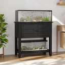 Garvee 20-29 Gallon Aquarium Stand with Charging Station, 660LBS Heavy Duty Fish Tank Stand with Doors & Open Storage for Reptile Turtle Tank