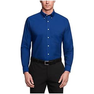 Van Heusen Men's Dress Shirt Regular Fit Oxford Solid Size L