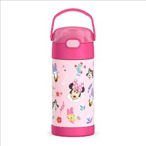 THERMOS FUNTAINER Water Bottle with Straw - 12 Ounce - Kids Stainless Steel Vacuum Insulated Water Bottle with Lid, Preschool Minnie