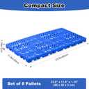 Kerbaeo Interlocking 6 Pcs Plastic Pallets for Basement Storage with Moisture Proof & Breathable Grid, Lightweight Floor Pallets for Garage, Supermarket, Indoor & Outdoor Use, 23.6"x11.8"x1.18", Blue | Breathable material