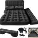 SUV Air Mattress Car Camping Bed -Car Air Mattress Inflatable Thickened and Double Car Air Mattress Bed with Air Pump Portable Foldable Car Air Bed Mattress for Home Car Travel Camping - Black