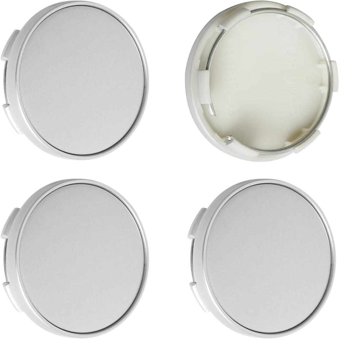 2.2Inch 56MM Wheel Center Caps, Pack of 4 (Silver, Outer 56MM, Inner 53MM, Easy DIY Installation)
