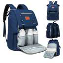 KeaBabies Baby Diaper Bag Backpack with Changing Pad - Waterproof Baby Bag for Mom and Dad, Insulated Bottle Pockets, Durable Toddler, Twin, Boy Girl Diaper Backpack for Travel, Large (Navy Blue)