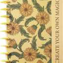 Disc-Bound Morning Glory Journal for Women & Men, Lined Notebooks, 200 Pages, College Ruled Journals Notebook for School Office (Yellow)