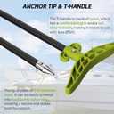 8.63ft/ Shallow Water Anchor Pole, Fiberglass Push Poles for Boat with T-Handle & 316 Stainless Tip, Corrosion-Resistant Sand Anchor for Beach Kayak, Gloves Included
