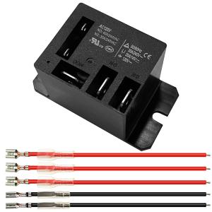 Miniature Power Relay 30A, AC120V Coil, SPDT(1NO 1NC) Mini 120 Volt Relay with 5 Quick Connect Wires NT90-AC120V