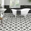 MORCART Peel and Stick Floor Tile, Vinyl Flooring Waterproof, DIY Flooring for Bathroom, Kitchen, Fireplace, Pet House, Stairs, Bedrooms, Wall (40PCS,7.87" x 7.87",Black)