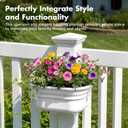 Hanging Planters for Outdoor Plants - Fence Hanging Planters for PVC Fence, Plant Hangers Hanging Plant Flower Pots White with Post Caps for Garden Yard Decor, Easy Install - 4 Pack